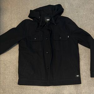 Vans Men's Black Hooded Shirt Jacket